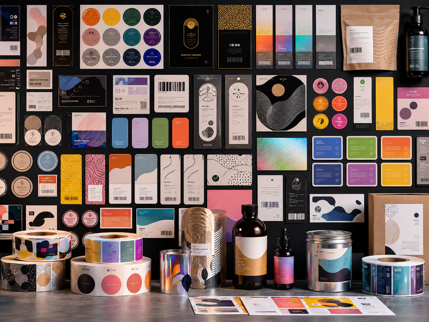 Custom label samples and packaging applications